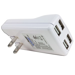 PowerLine musicPower Quartet 4-Port USB AC Wall Charger (White)